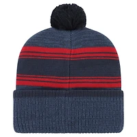 Bonnet en tricot à revers Fadeout '47 Navy New England Patriots pour hommes avec pompon