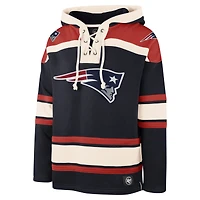 Men's '47 Navy New England Patriots Superior Lacer Pullover Hoodie