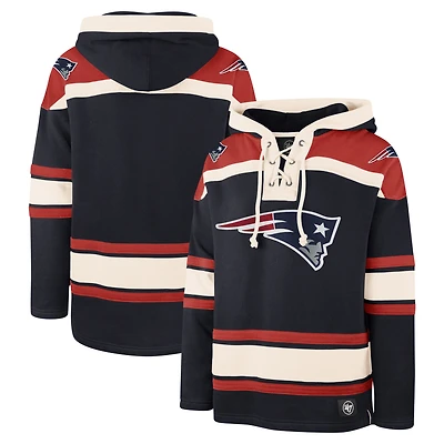Men's '47 Navy New England Patriots Superior Lacer Pullover Hoodie