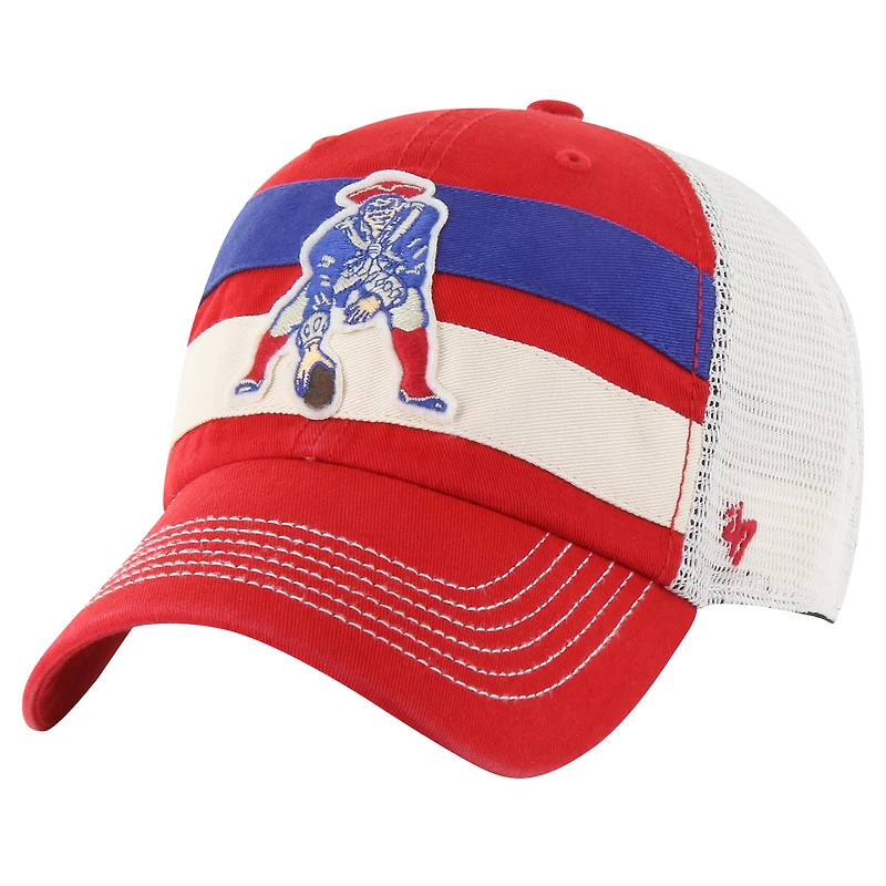 Men's '47 Red New England Patriots Throwback Clubhouse Boon Clean-Up Trucker Adjustable Hat