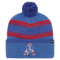 Bonnet en tricot à revers Fadeout '47 Royal New England Patriots pour hommes avec pompon