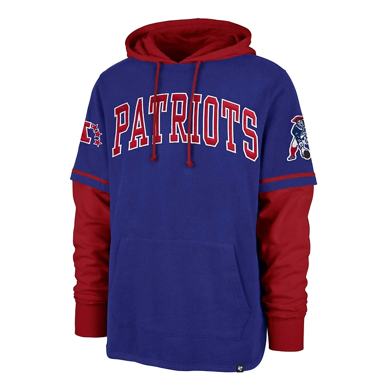 Chandail à capuchon d'arrêt-court Royal New England Patriots '47 pour homme