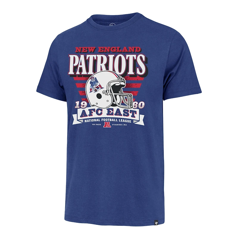 Men's '47 Royal New England Patriots Stripe Splash Franklin Throwback T-Shirt