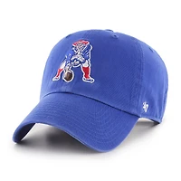 Men's '47  Royal New England Patriots Throwback Clean Up Adjustable Hat