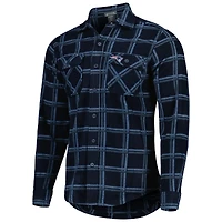 Veste-chemise boutonnée en flanelle bleu marine Antigua New England Patriots pour homme