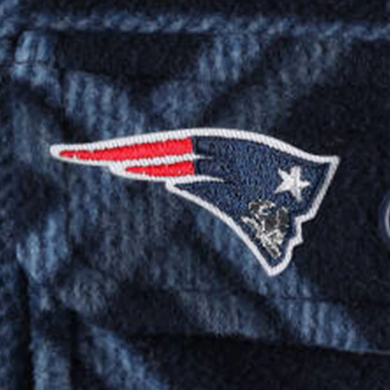 Veste-chemise boutonnée en flanelle bleu marine Antigua New England Patriots pour homme