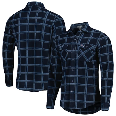 Veste-chemise boutonnée en flanelle bleu marine Antigua New England Patriots pour homme