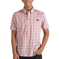 Chemise boutonnée tissée rouge/blanche Antigua pour homme des New England Patriots