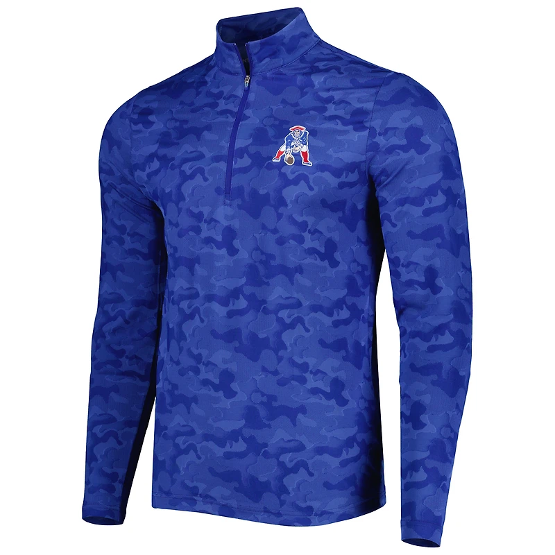 Haut à fermeture éclair quart de tour Antigua Royal New England Patriots Brigade pour homme