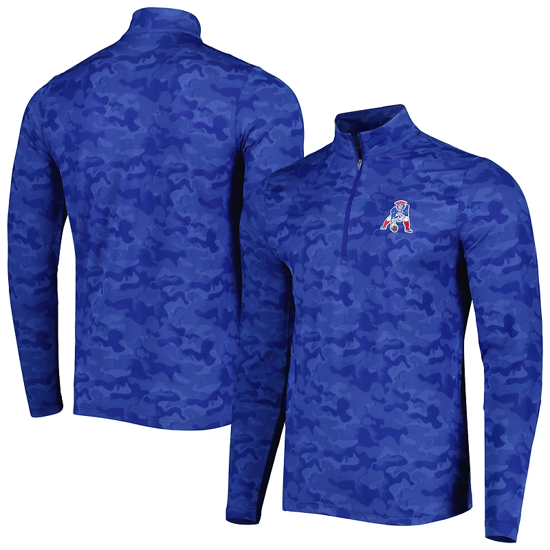 Haut à fermeture éclair quart de tour Antigua Royal New England Patriots Brigade pour homme