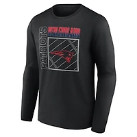 Men's Black New England Patriots Home Field Pop Personalized Name & Number Long Sleeve T-Shirt