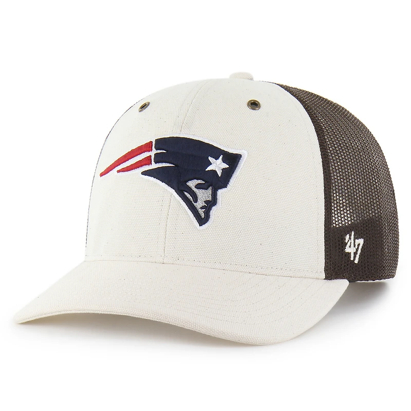 Casquette trucker ajustable Carhartt x '47 New England Patriots, couleur naturelle/marron, non teinte