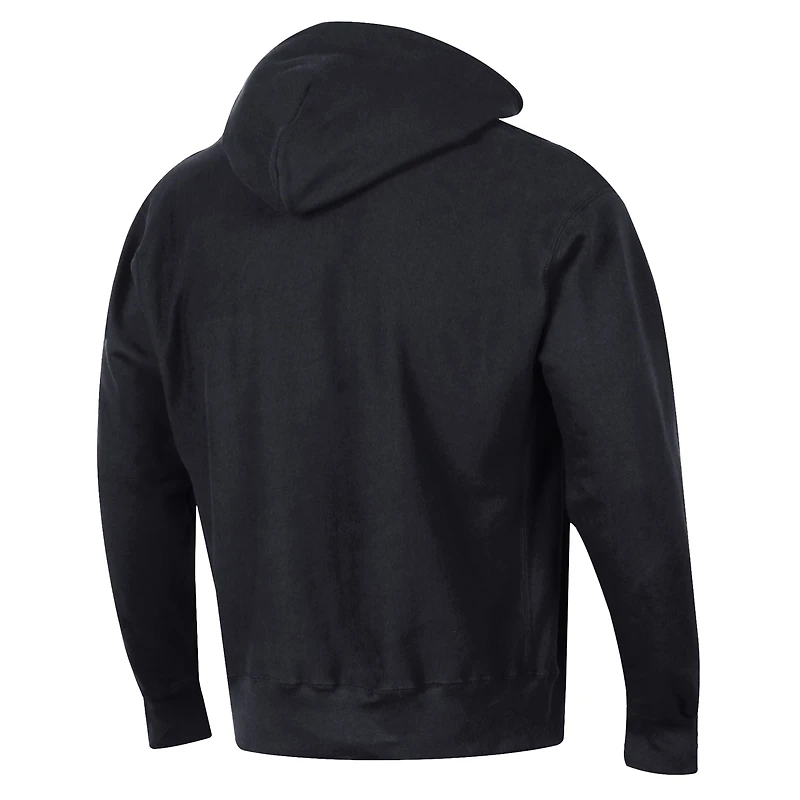 Men's Champion Black New England Patriots Tonal Reverse Weave Fleece Hoodie