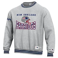 Sweat-shirt en polaire à tissage inversé gris Champion pour homme, New England Patriots