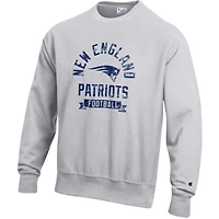 Men's Champion  Heather Gray New England Patriots Reverse Weave Fleece Pullover Sweatshirt