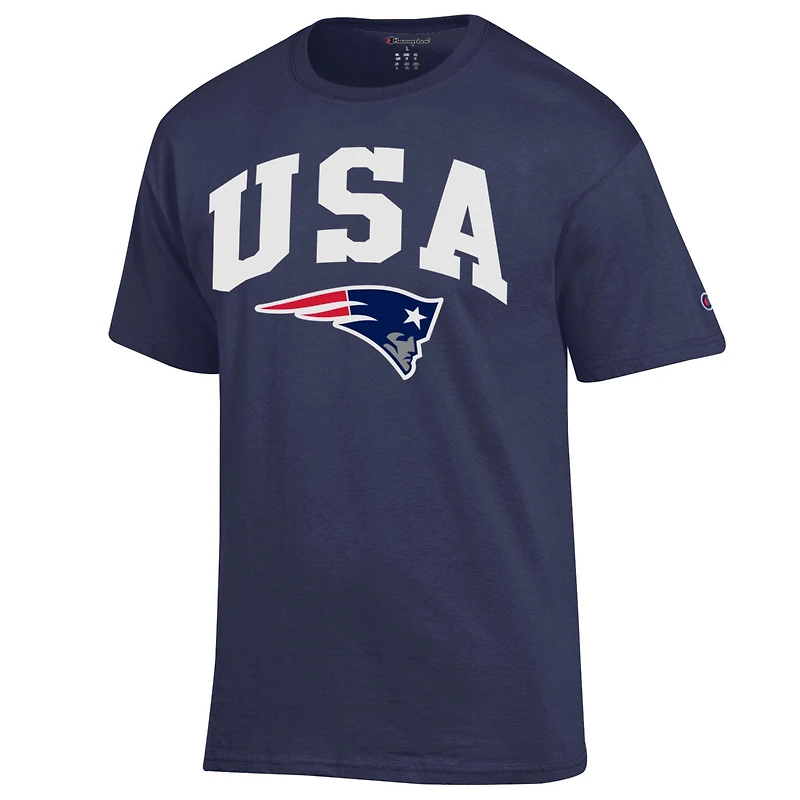 T-shirt Champion bleu marine pour homme, style américain, New England Patriots