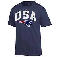 T-shirt Champion bleu marine pour homme, style américain, New England Patriots
