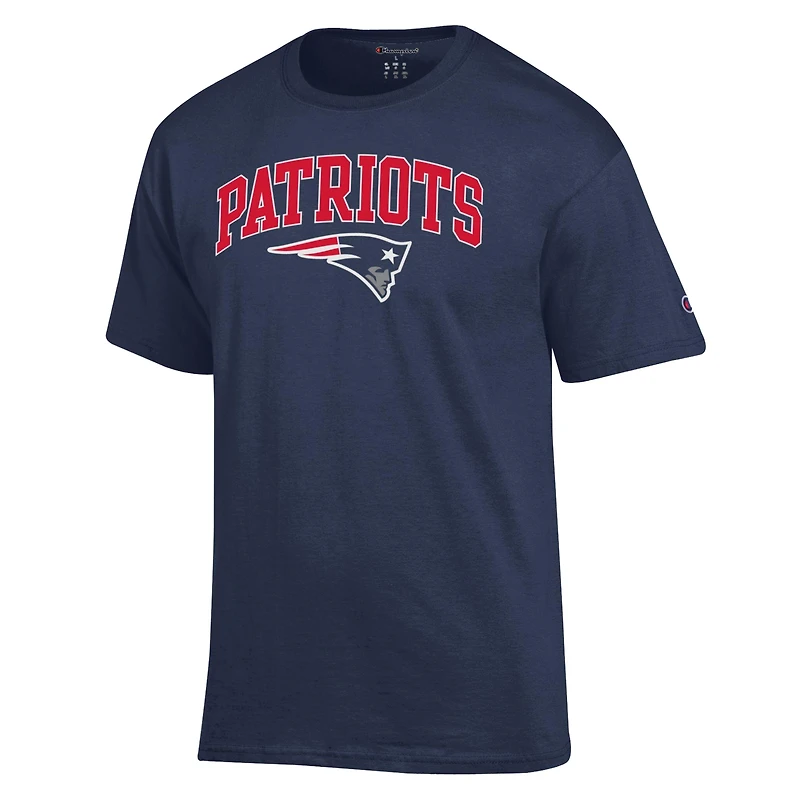 Men's Champion Navy New England Patriots Arch Over Logo T-Shirt