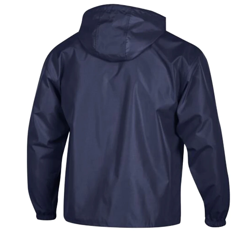Veste coupe-vent à capuche et demi-zip pliable Champion pour homme, bleu marine, New England Patriots