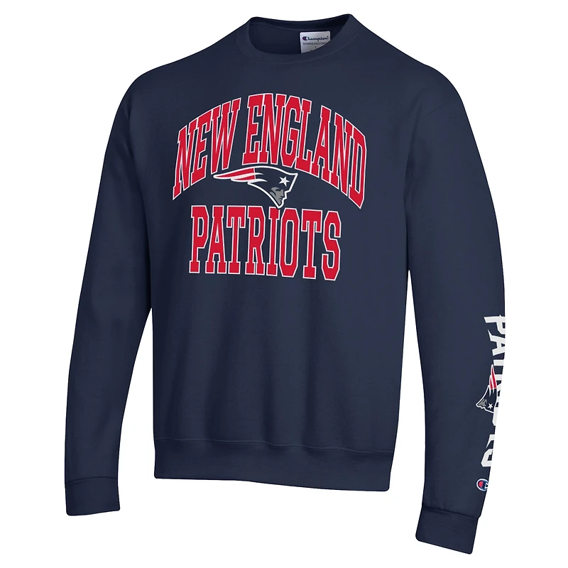 Men's Champion Navy New England Patriots Powerblend Fleece Sweatshirt