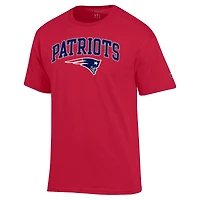 T-shirt Champion rouge pour homme avec logo en arc des New England Patriots