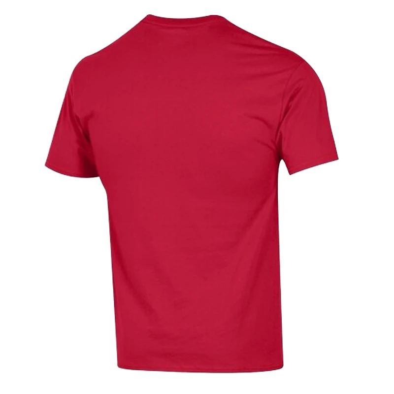 T-shirt Champion rouge pour homme avec logo en arc des New England Patriots