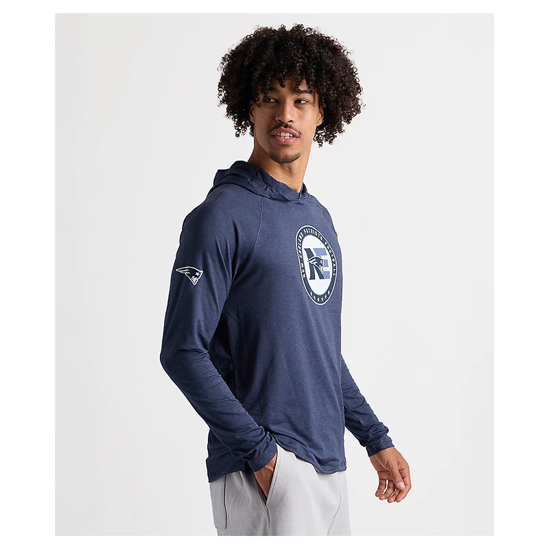 T-shirt à manches longues et capuche Charles River x New England Patriots Navy Cayak pour homme