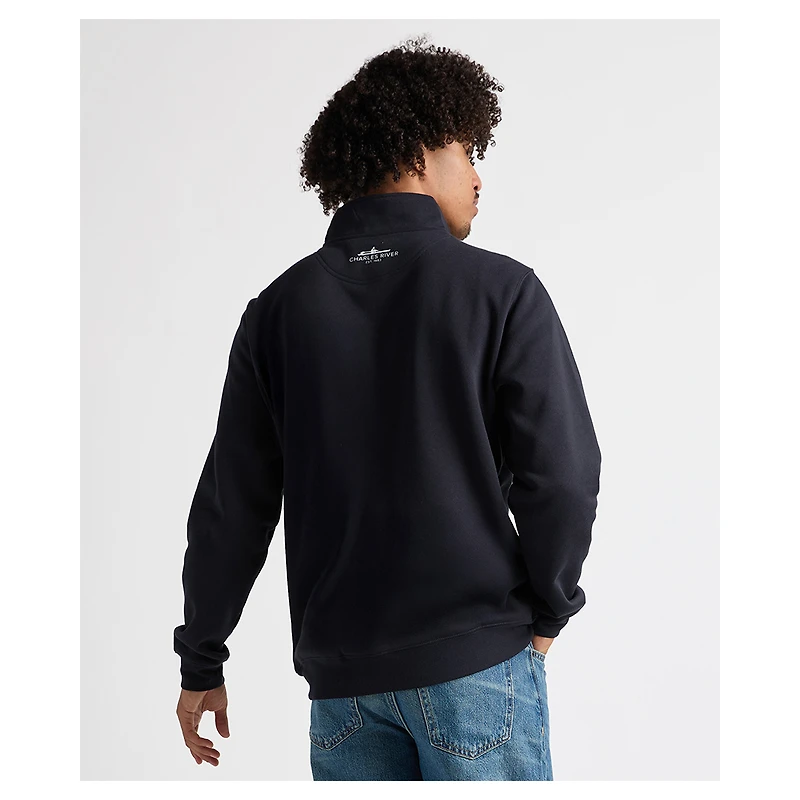 Men's Charles River x New England Patriots  Navy Crosswind Quarter-Zip Pullover