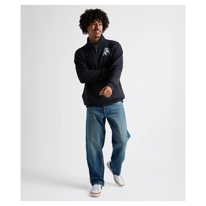 Men's Charles River x New England Patriots  Navy Crosswind Quarter-Zip Pullover