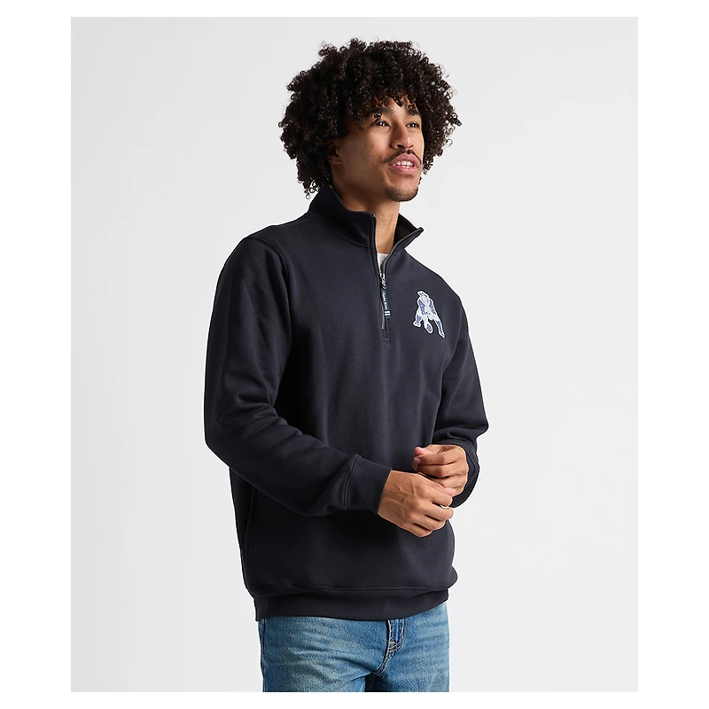 Pull-over à col zippé bleu marine Charles River x New England Patriots pour homme