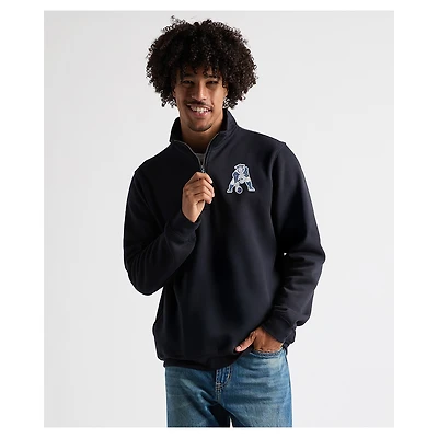 Pull-over à col zippé bleu marine Charles River x New England Patriots pour homme