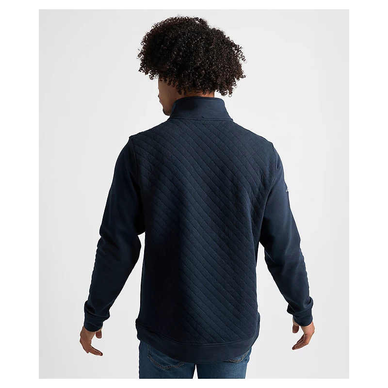 Men's Charles River x New England Patriots Navy Franconia Quilted Quarter-Zip Sweatshirt