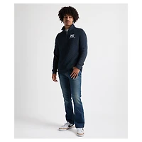 Men's Charles River x New England Patriots  Navy Franconia Quilted Quarter-Zip Sweatshirt