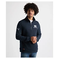 Men's Charles River x New England Patriots  Navy Franconia Quilted Quarter-Zip Sweatshirt