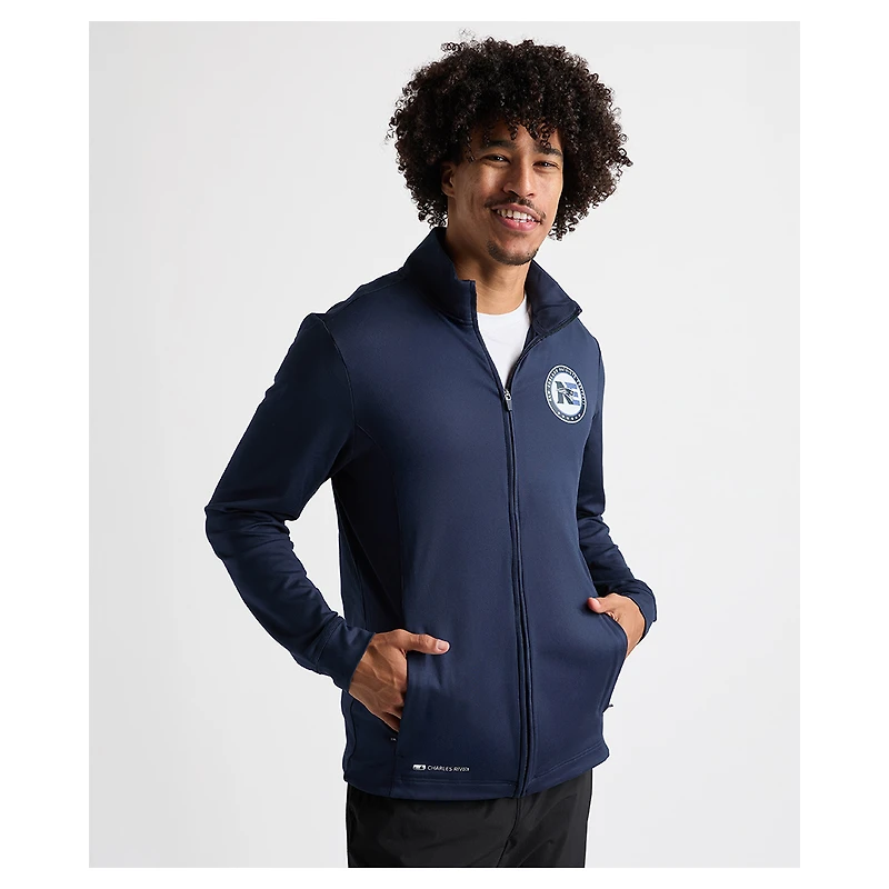 Men's Charles River x New England Patriots Navy Nu Fitness Full-Zip Jacket