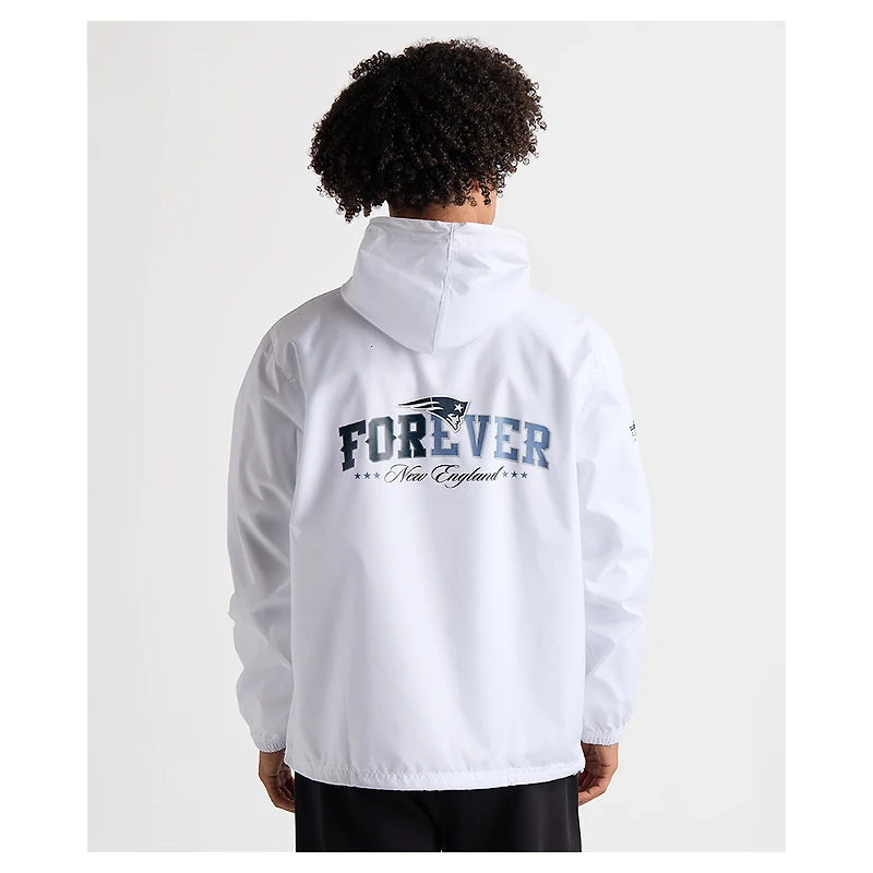 Sweat à capuche zippé demi-zip blanc Charles River x New England Patriots pour homme