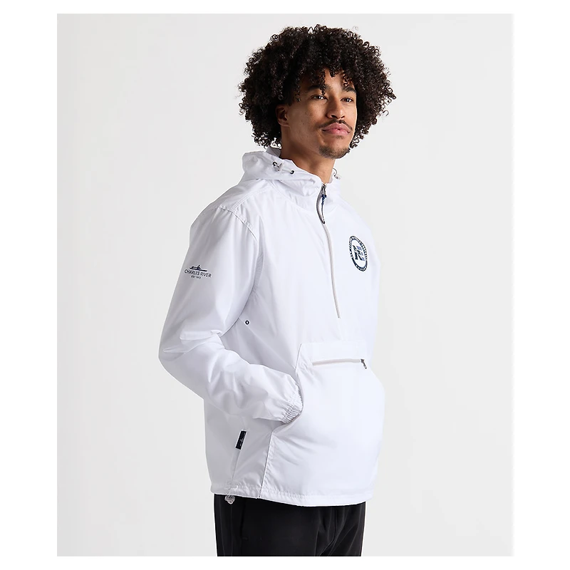 Men's Charles River x New England Patriots  White Pack-N-Go Half-Zip Hoodie