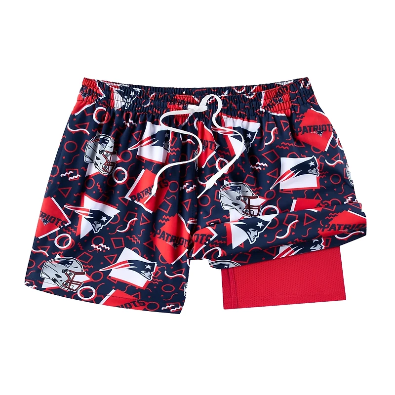 Short de bain doublé classique Chubbies Navy New England Patriots pour homme