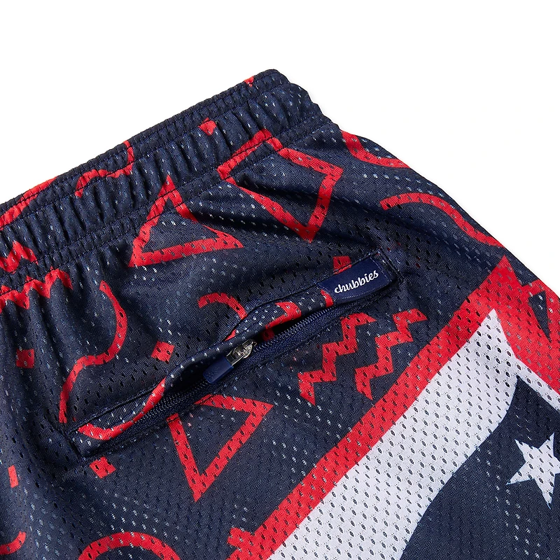 Short en maille bleu marine Chubbies pour homme des New England Patriots
