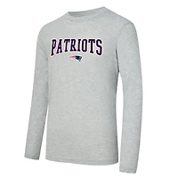 Men's Concepts Sport Navy/Heather Gray New England Patriots Regulate Long Sleeve T-Shirt and Plaid Pant Set