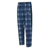 Men's Concepts Sport Navy/Heather Gray New England Patriots Regulate Long Sleeve T-Shirt and Plaid Pant Set