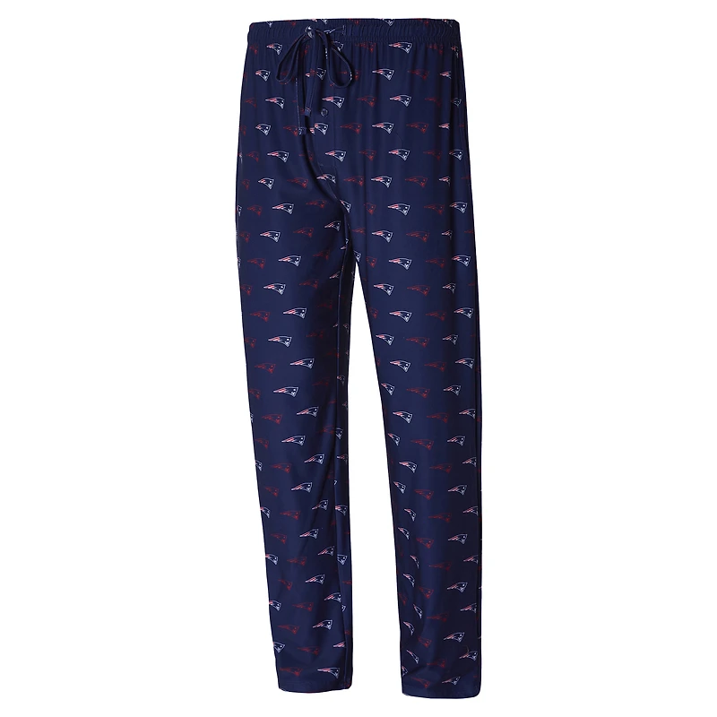 Men's Concepts Sport Navy New England Patriots Record Allover Print Knit Pants