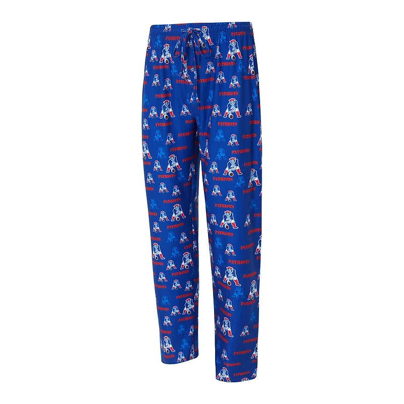 Men's Concepts Sport Royal New England Patriots Retro Mosaic Allover Print Knit Pants