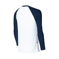 Men's Concepts Sport White/Navy New England Patriots Tinsel Raglan Long Sleeve Top & Pants Sleep Set