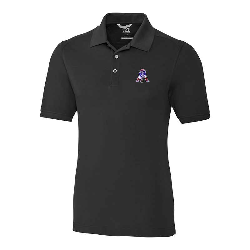 Men's Cutter & Buck Black New England Patriots Advantage Tri-Blend Pique Big Tall Throwback Polo