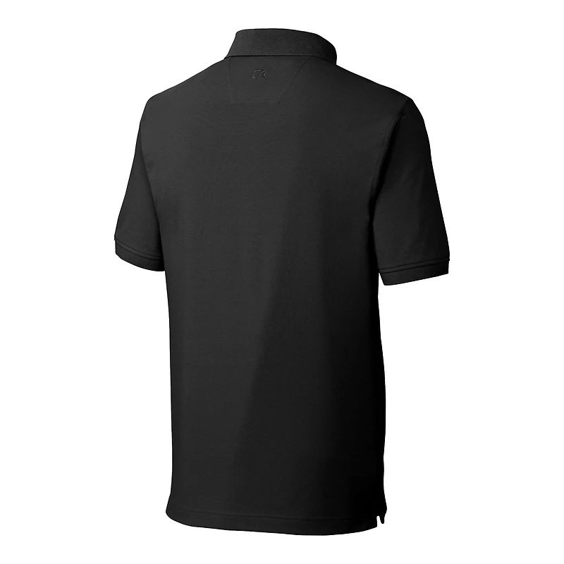 Men's Cutter & Buck Black New England Patriots Advantage Tri-Blend Pique Big Tall Throwback Polo