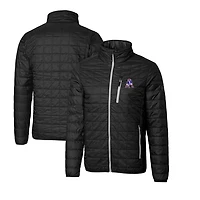Men's Cutter & Buck Black New England Patriots Throwback Logo Big Tall Rainier Eco Insulated Full-Zip Puffer Jacket