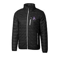 Men's Cutter & Buck Black New England Patriots Throwback Logo Big Tall Rainier Eco Insulated Full-Zip Puffer Jacket