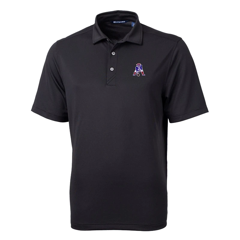 Polo homme Cutter & Buck noir New England Patriots Throwback Logo Virtue Eco Pique recyclé grande taille