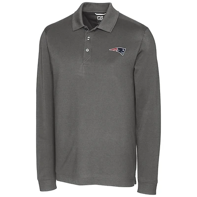 Polo à manches longues Advantage pour homme, gris, Cutter & Buck, New England Patriots, grande taille